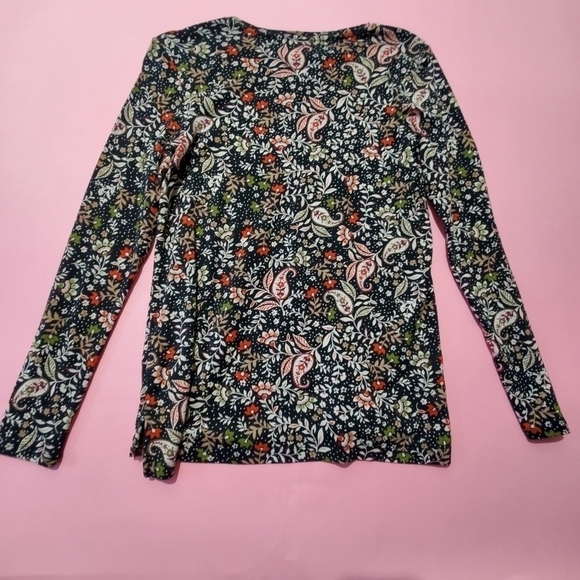 J.Jill Paisley Long Sleeve Knit Top - Picture 4 of 4